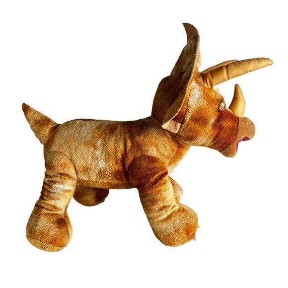 Build A Bear Triceratops Dinosaur 13” Tall Plush Brown Tan Stuffed Animal Toy - Picture 4 of 9